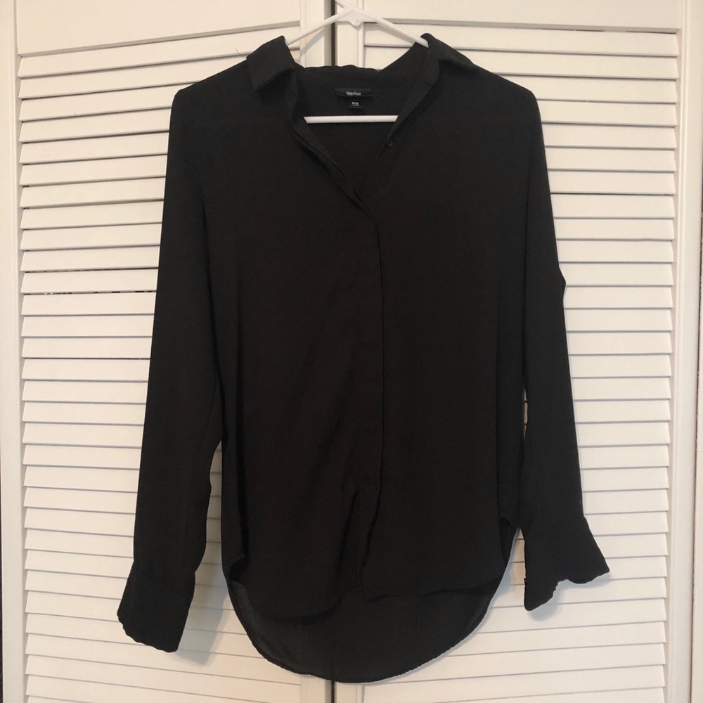 Mossimo Black Button Up Blouse